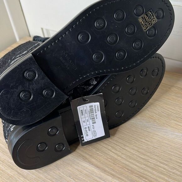 Casadei Black Lace & Leather Combat Ankle Boots Size 37/7 US Nwt - Picture 7 of 8